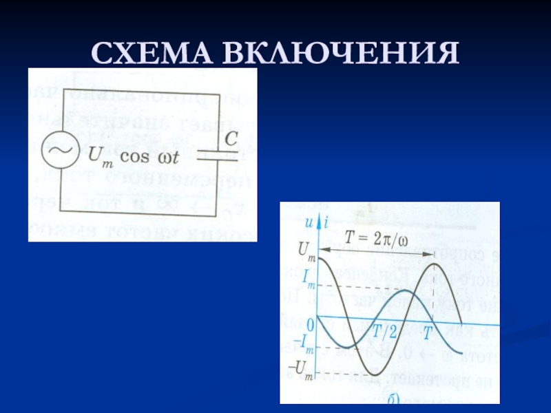 Конденсатор включен в цепь переменного