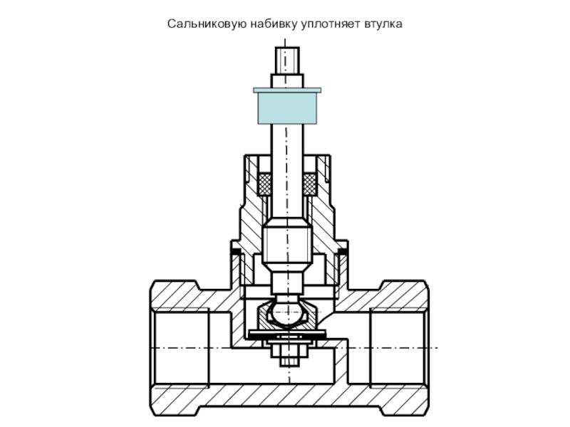 Сальниковое уплотнение на чертеже