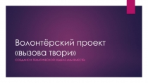 Волонтёрский проект вызова твори