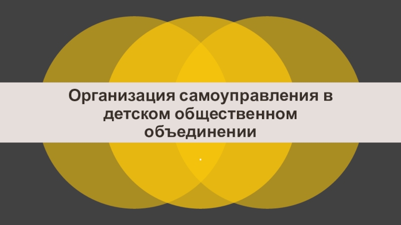 Презентация Организация самоуправления в детском общественном объединении