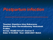 Postpartum infection