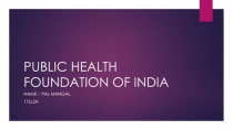PUBLIC HEALTH FOUNDATION OF INDIA
