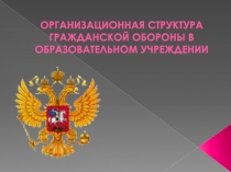 ОРГАНИЗАЦИОННАЯ СТРУКТУРА ГРАЖДАНСКОЙ ОБОРОНЫ В ОБРАЗОВАТЕЛЬНОМ УЧРЕЖДЕНИИ