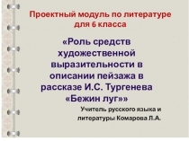 Проектный модуль по литературе для 6 класса