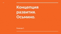 Концепция развития.
Осьмино
