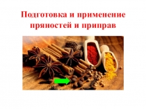 Подготовка и применение пряностей и приправ