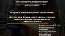 Выпускная квалификационная работа на тему: Особенности формирования межевого