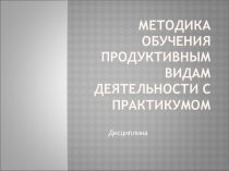 Методика обучения продуктивным видам деятельности с практикумом