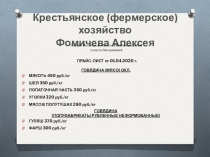 Крестьянское (фермерское) хозяйство Фомичева Алексея