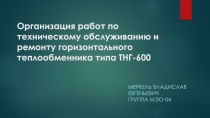 Организация работ по техническому обслуживанию и ремонту горизонтального