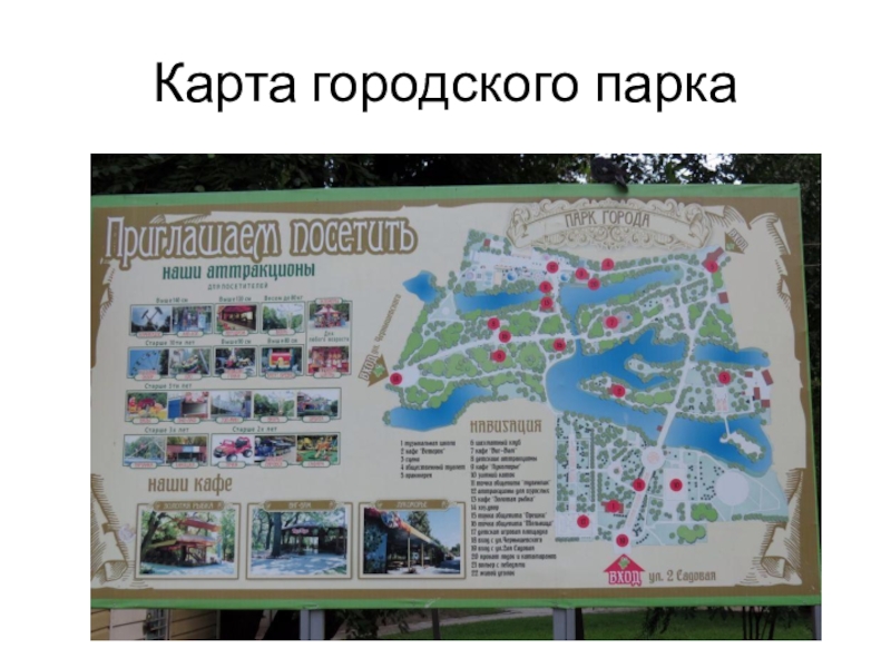 Карта городского парка