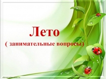 Лето ( занимательные вопросы)