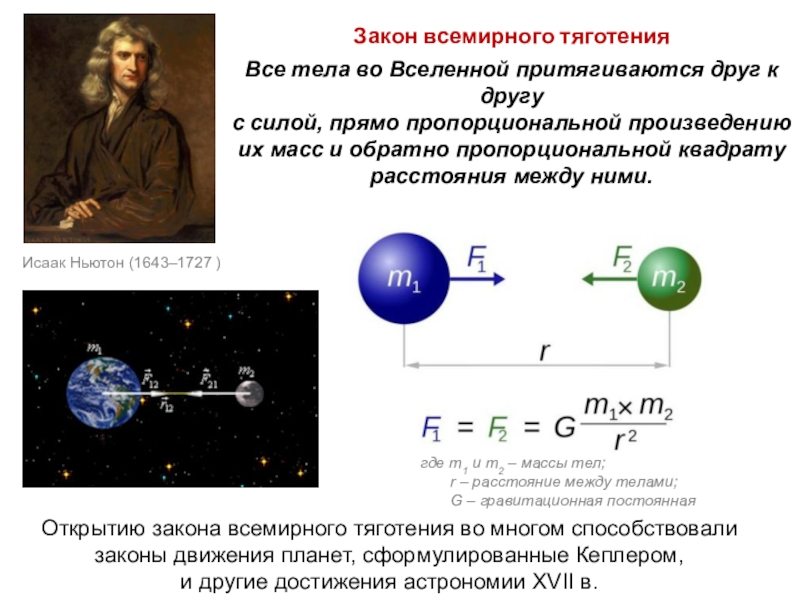 Движение небесных тел под действием сил тяготения презентация