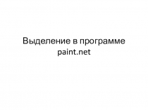 Выделение в программе paint.net