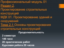 Профессиональный модуль 01 Раздел 2. Проектирование строительных конструкций