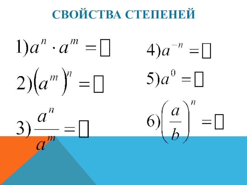 Свойства степеней. Свойства степеней презентация.