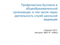 Профилактика буллинга в общеобразовательной организации, в том числе через