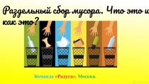 Раздельный сбор мусора. Что это и как это?
Команда Радуга. Москва