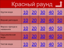 Красный раунд
Кругом вода
10
20
30
40
50
Водная рапсодия
10
20
30
40
50
Фауна и