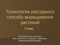 Технология рассадного способа выращивания растений