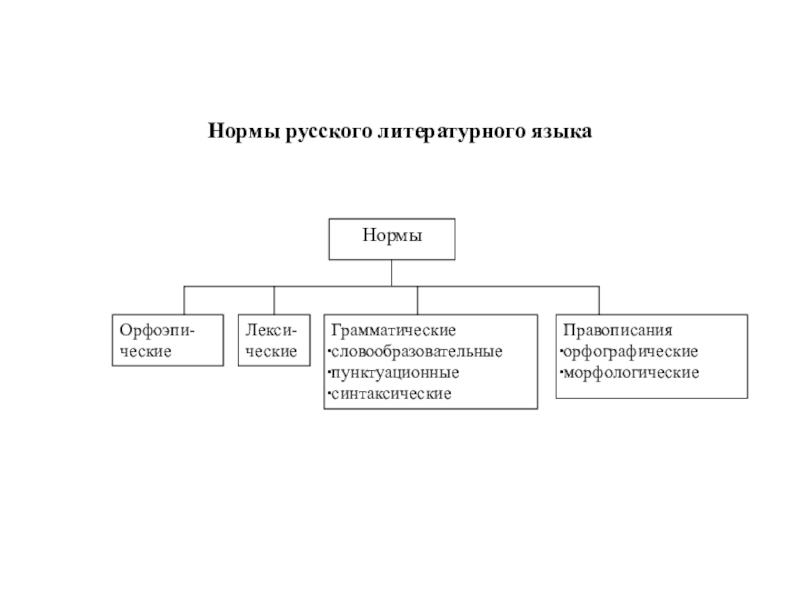 Презентация Нормы
Орфоэпи-
ческие
Лекси-
ческие
Грамматические
словообразовательные
пунктуац