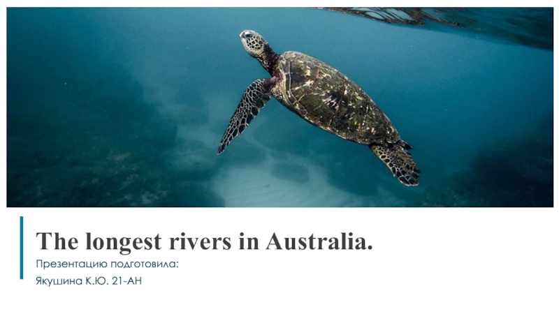 The longest rivers in Australia