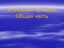 Уголовный процесс: Общая часть