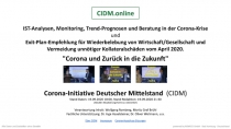 IST-Analysen, Monitoring, Trend -P rognosen und Beratung in der Corona-Krise