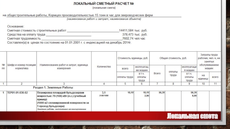 Локальная смета. Локальный сметный расчет. Сметный расчет стоимости работ. Пример локального сметного расчета на общестроительные работы.