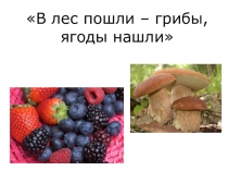 В лес пошли – грибы, ягоды нашли