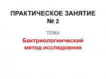 ПРАКТИЧЕСКОЕ ЗАНЯТИЕ № 2