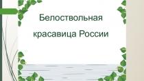 Б елоствольная красавица России