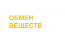 ОБМЕН ВЕЩЕСТВ