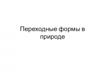 Переходные формы в природе