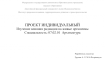 ПРОЕКТ ИНДИВИДУАЛЬНЫЙ Изучение влияния радиации на живые организмы