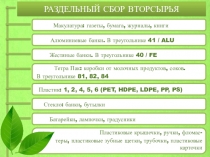 РАЗДЕЛЬНЫЙ СБОР ВТОРСЫРЬЯ