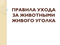 ПРАВИЛА УХОДА ЗА ЖИВОТНЫМИ ЖИВОГО УГОЛКА