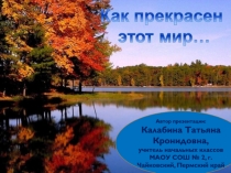 Автор презентации:
Калабина Татьяна Кронидовна,
учитель начальных классов МАОУ