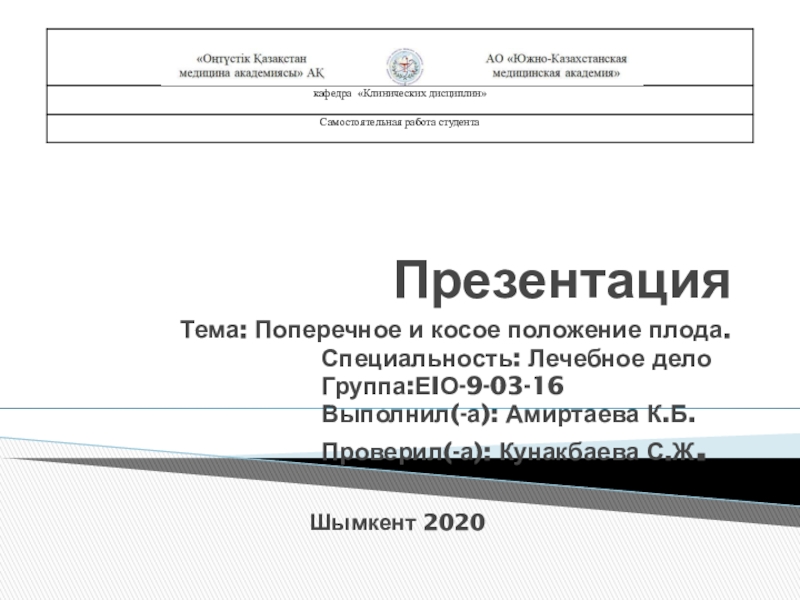 Презентация Презентация