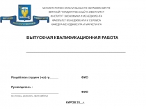 ВЫПУСКНАЯ КВАЛИФИКАЦИОННАЯ РАБОТА
Разработал студент (-ка) гр