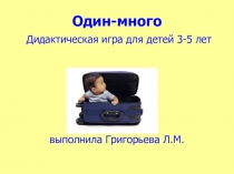 Один-много Дидактическая игра для детей 3-5 лет выполнила Григорьева Л.М