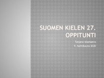 Suomen kielen 27. oppitunti