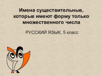 Имена существительные, которые имеют форму только множественного числа