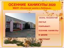 ОСЕННИЕ КАНИКУЛЫ 2020 МБОУ Основная школа с.Лебяжье
