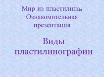 Мир из пластилина. Ознакомительная презентация