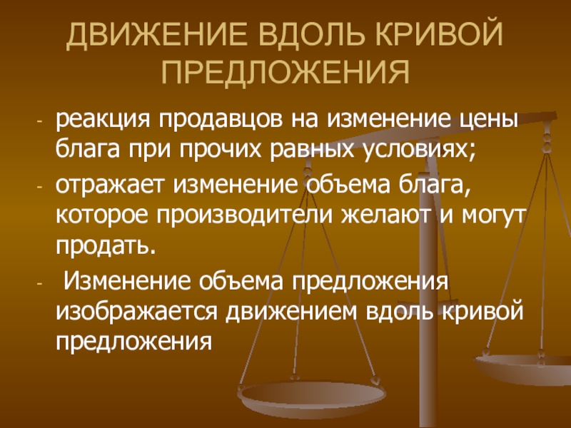 Экономическое движение. Движение вдоль Кривой предложения. Перемещение вдоль Кривой предложения. Вдоль предложение. Изменение объема прав.