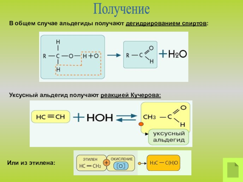Альдегид образуется по схеме