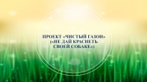 ПРОЕКТ ЧИСТЫЙ ГАЗОН (НЕ ДАЙ КРАСНЕТЬ СВОЕЙ СОБАКЕ)