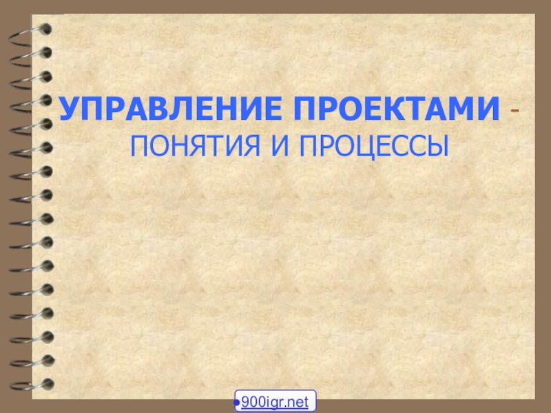 УПРАВЛЕНИЕ ПРОЕКТАМИ - ПОНЯТИЯ И ПРОЦЕССЫ