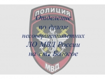 Отделение
по делам
несовершеннолетних
ЛО МВД России
на ст. Бологое